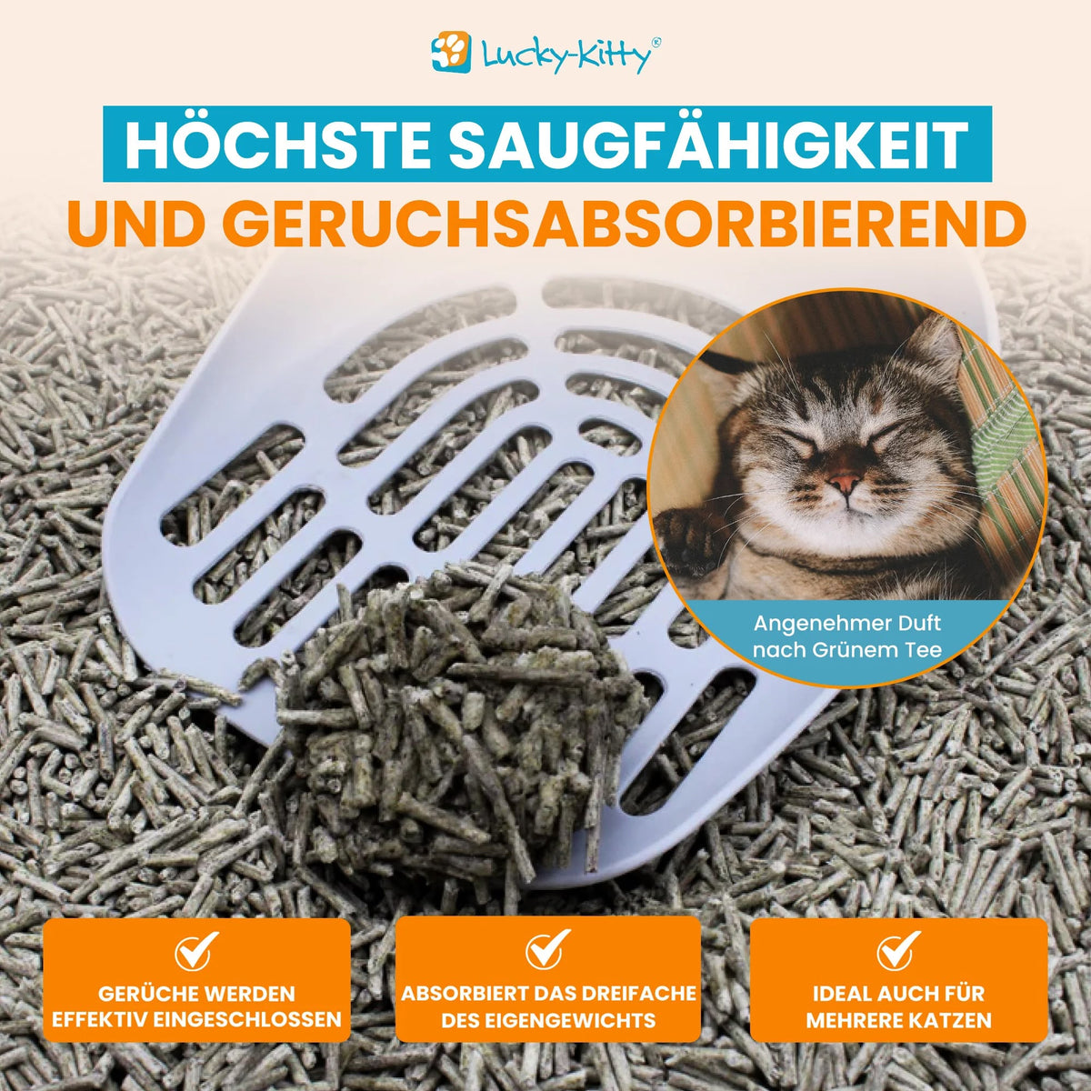 Lucky-Kitty Katzenstreu "Natur pur" Sensitiv