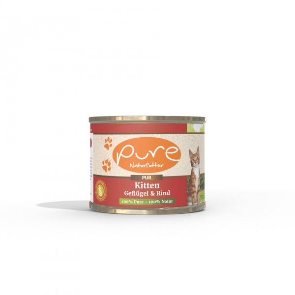 Pure Naturfutter Supreme KITTEN Geflügel & Rind 195g