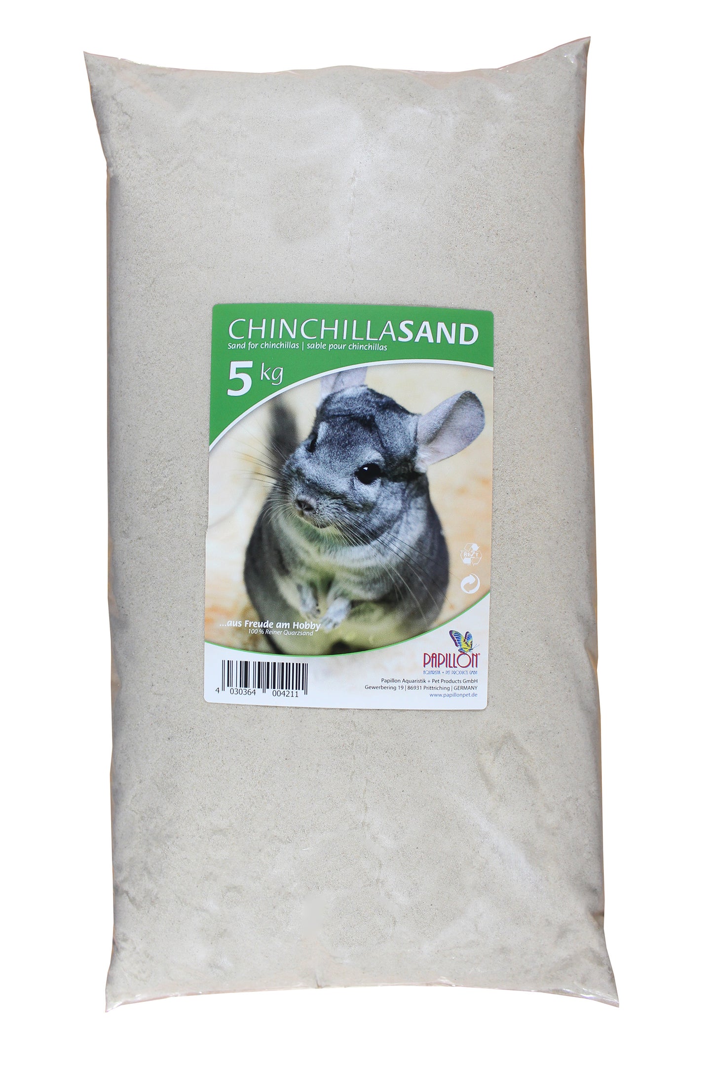 Papillon Chinchilla Bagno Sabbia Quarzo 0,0-0,3 mm