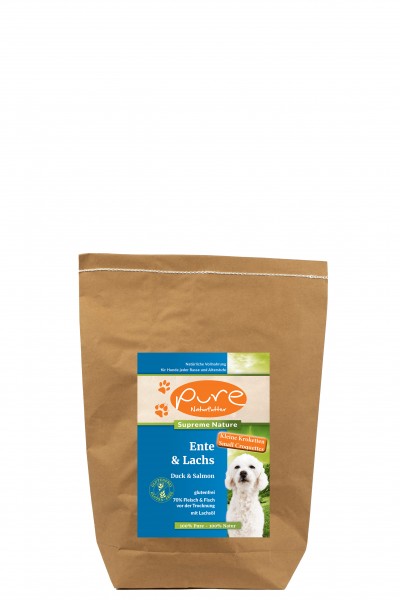 Pure Naturfutter Supreme Ente & Lachs KLEINE KROKETTEN 5kg